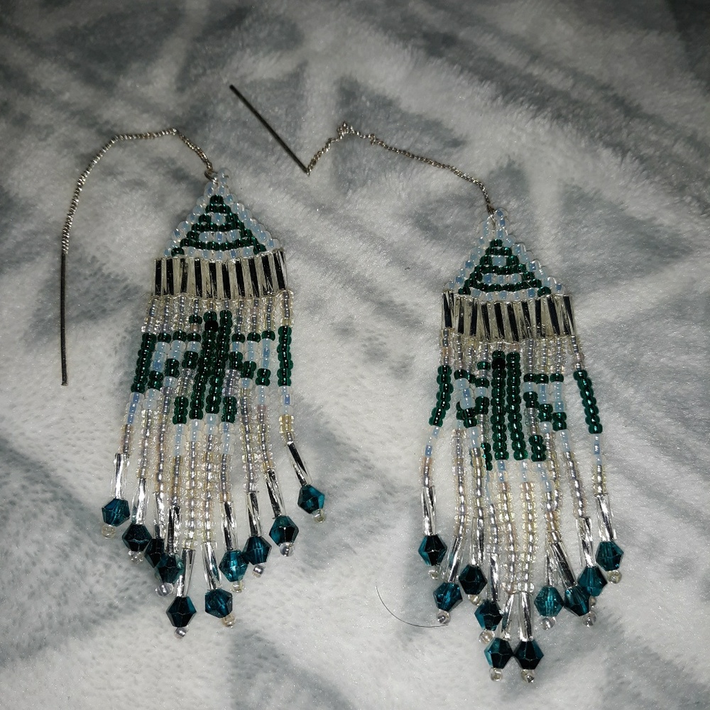Hand Beaded Thunderbird Earrings